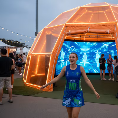 Fan walking up to the PrediLive tent